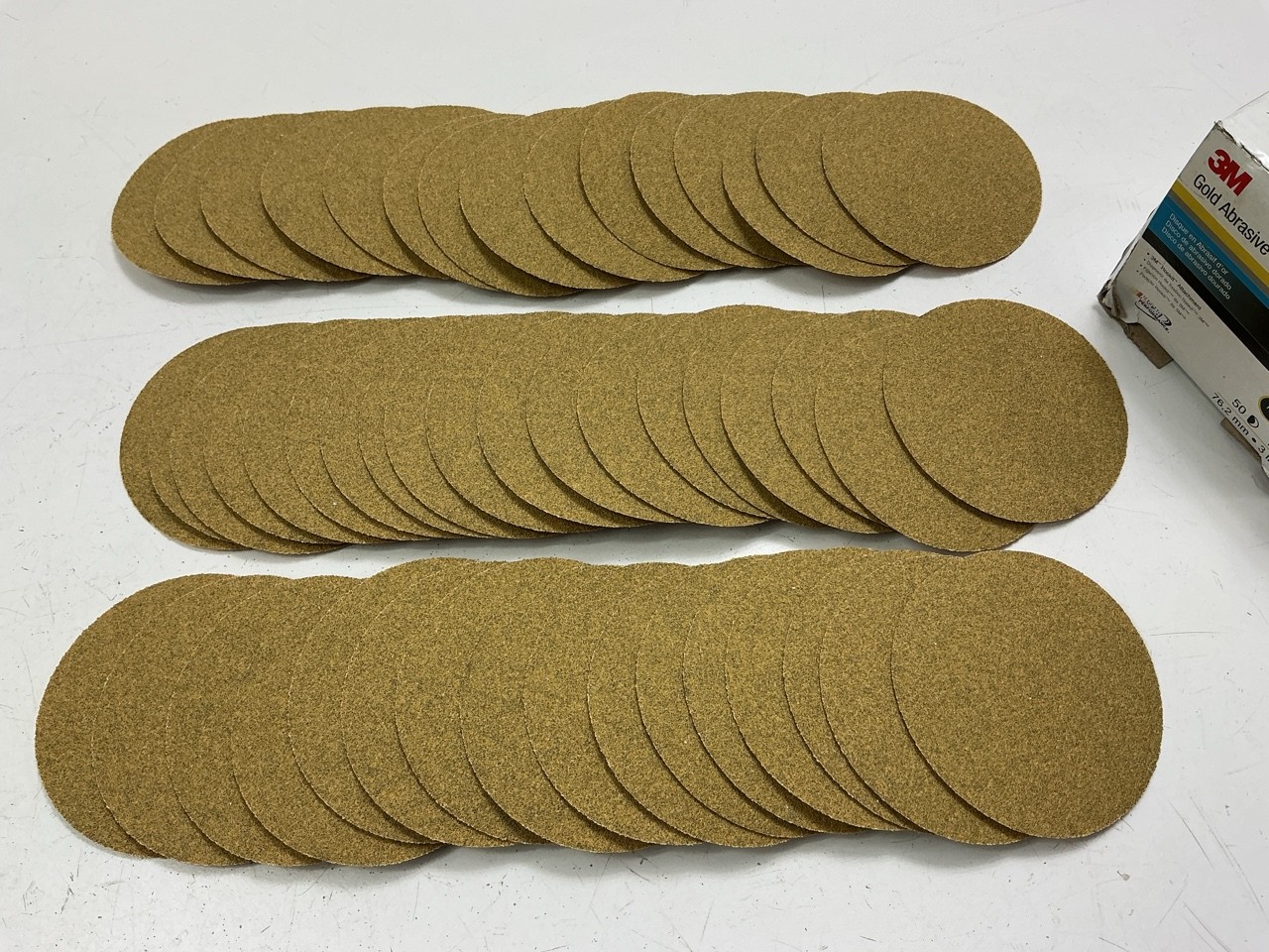 3M 00921 80 Grit, 3 Inch, Hookit Gold Film Sanding Discs, Pack Of 50