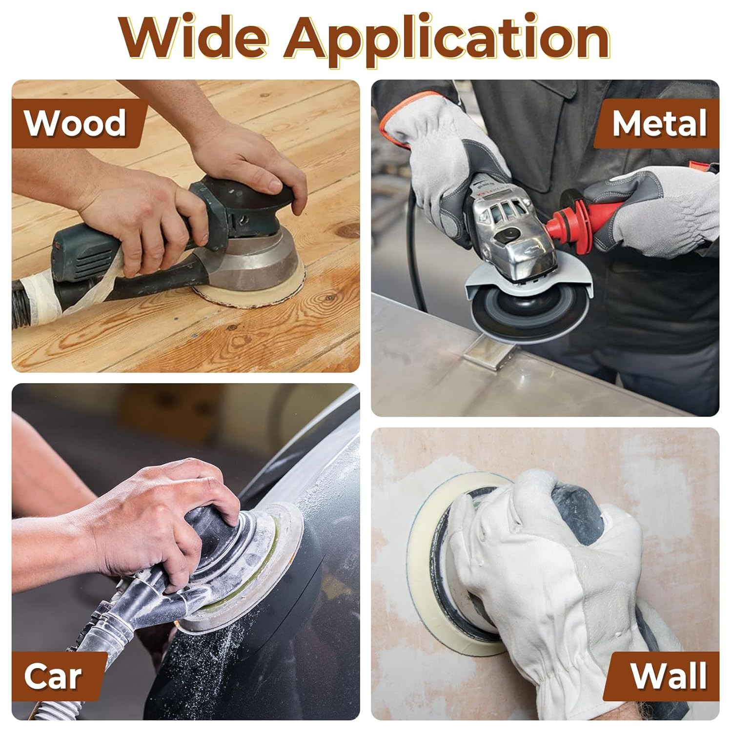 36-Piece Hook and Loop Sanding Discs Set 125Mm 5-Inch 8-Hole Sandpaper Include 2
