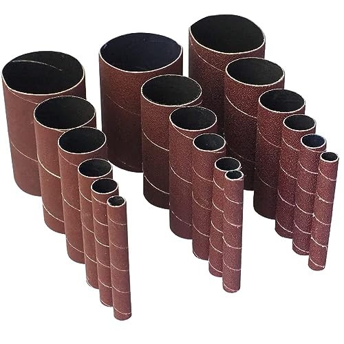 18 Pack Spindle Sander Sleeves, Sanding Sleeves for 4-1/2 inch(Mix grit)