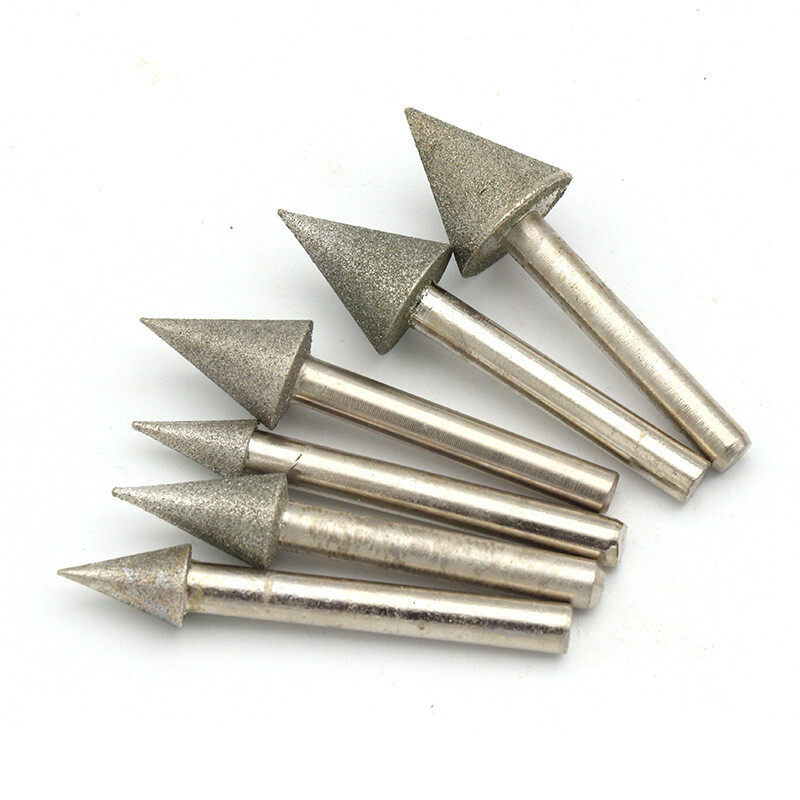 3/6mm Shank Umbrella-shaped Diamond Grinding Head Burr Drill Bit Carving Tools