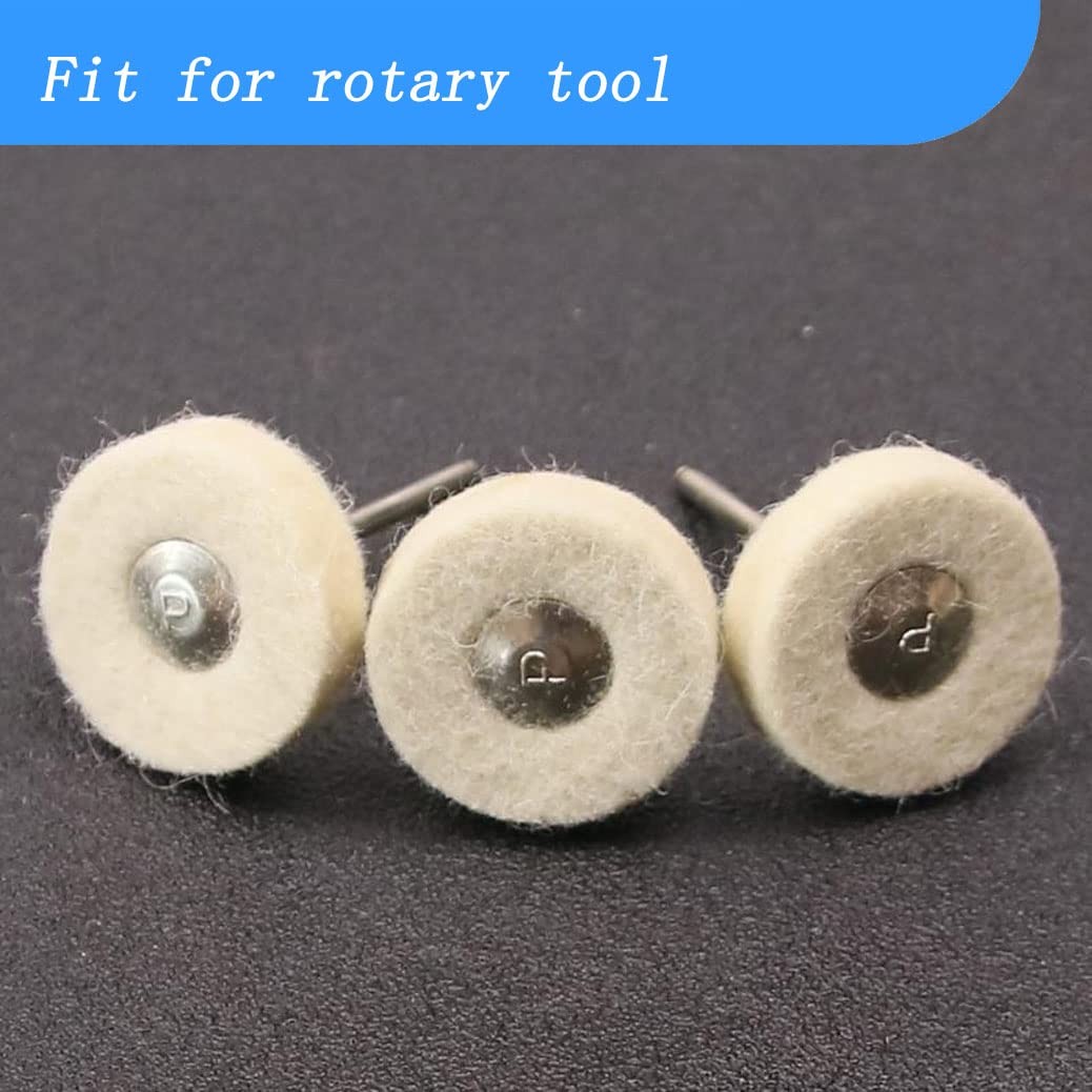 20 Pack Compressed Wool Felt Polishing Wheel 1/8″ Mandrel Mounted Buffing