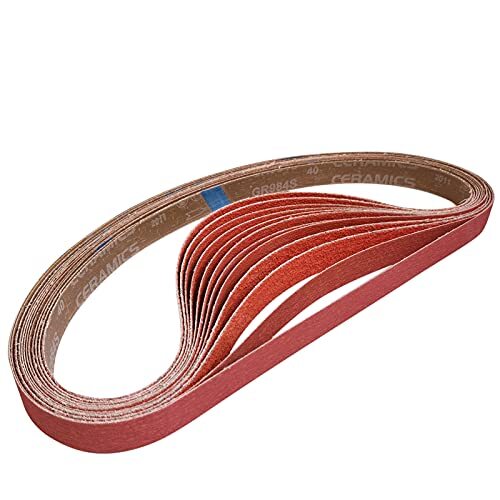 12 PCS 1 x 42 Inch Metal Grinding Ceramic Sanding Belts Kit -2 Pcs Each of 36…