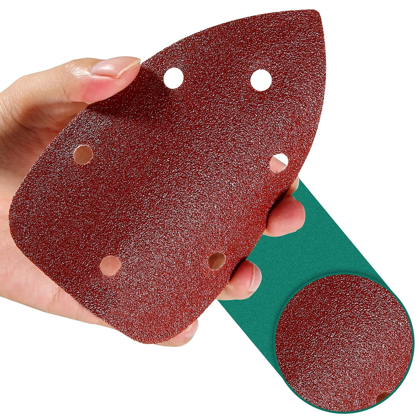 60PCS Triangular Sandpaper Assorted Grits 60/80/100/120/180/240 for Wood Sander