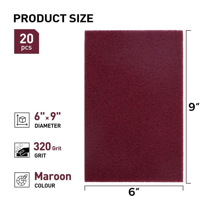 Maroon Scuff Pads for Automotive, 20 Pack