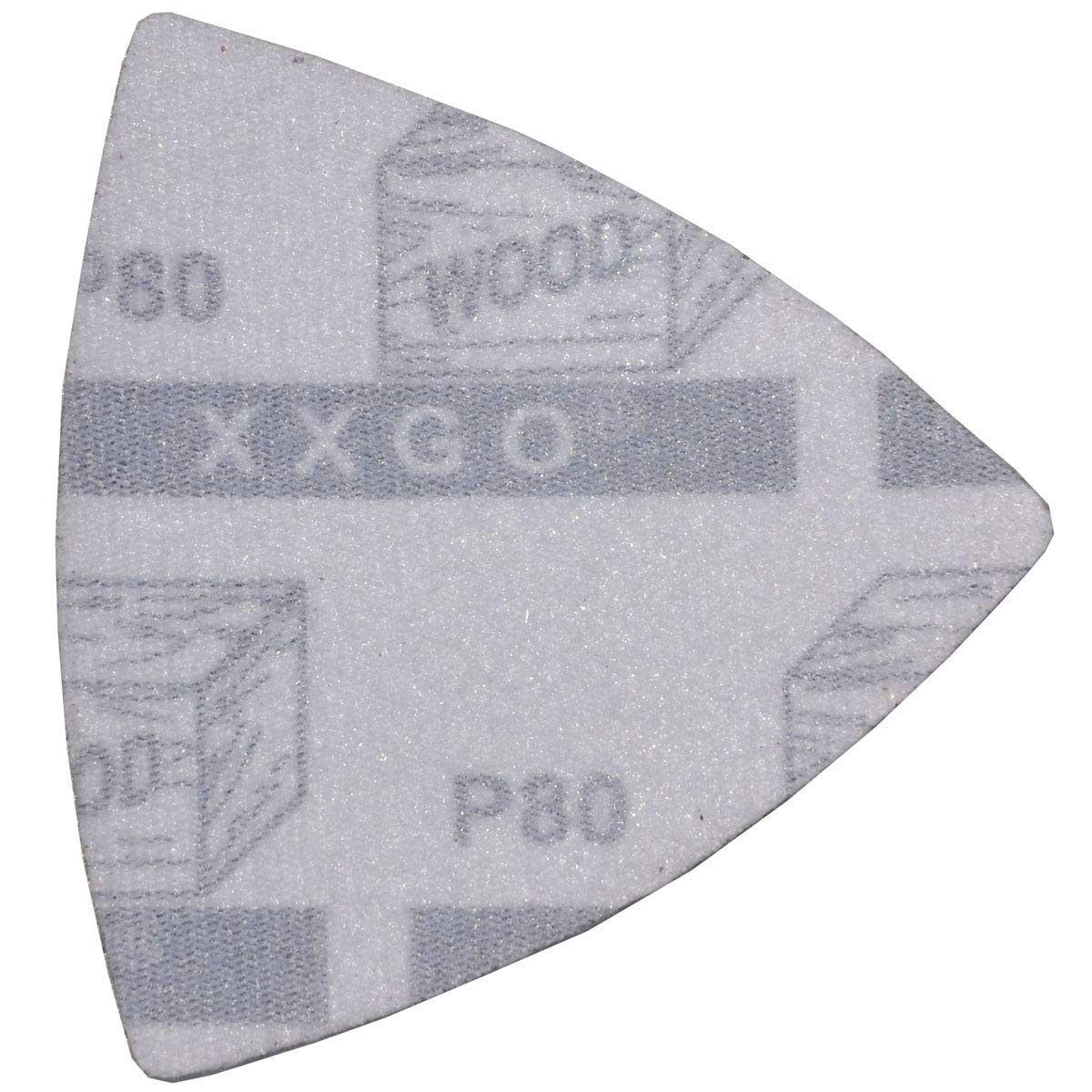 60 Pcs 80 Grits 3-1/8″ 80mm Triangle Oscillating Tool Sandpaper