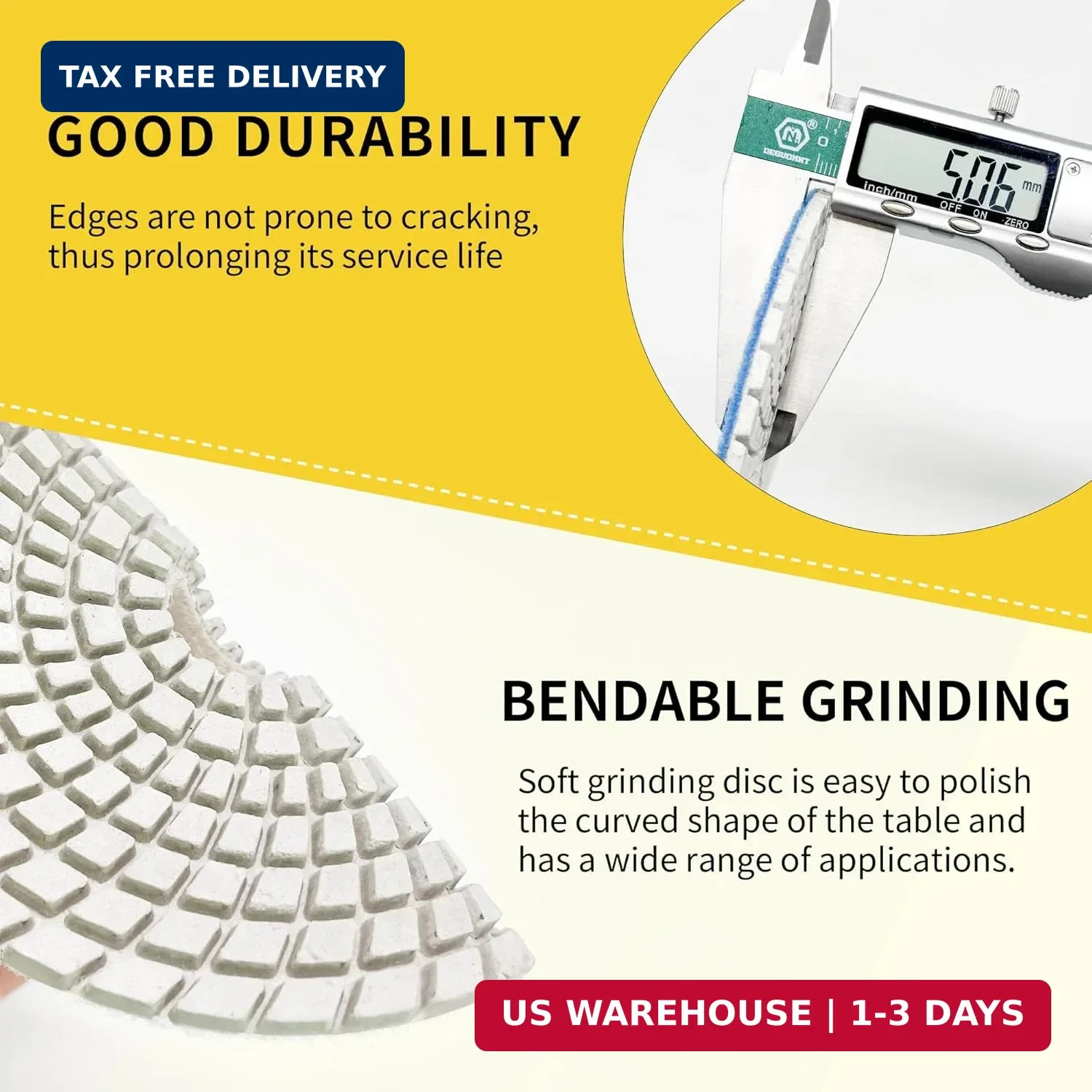 5 Inch Diamond Polishing Pads Tile Stone Diamond Sanding Pads Kit Including 5/8-