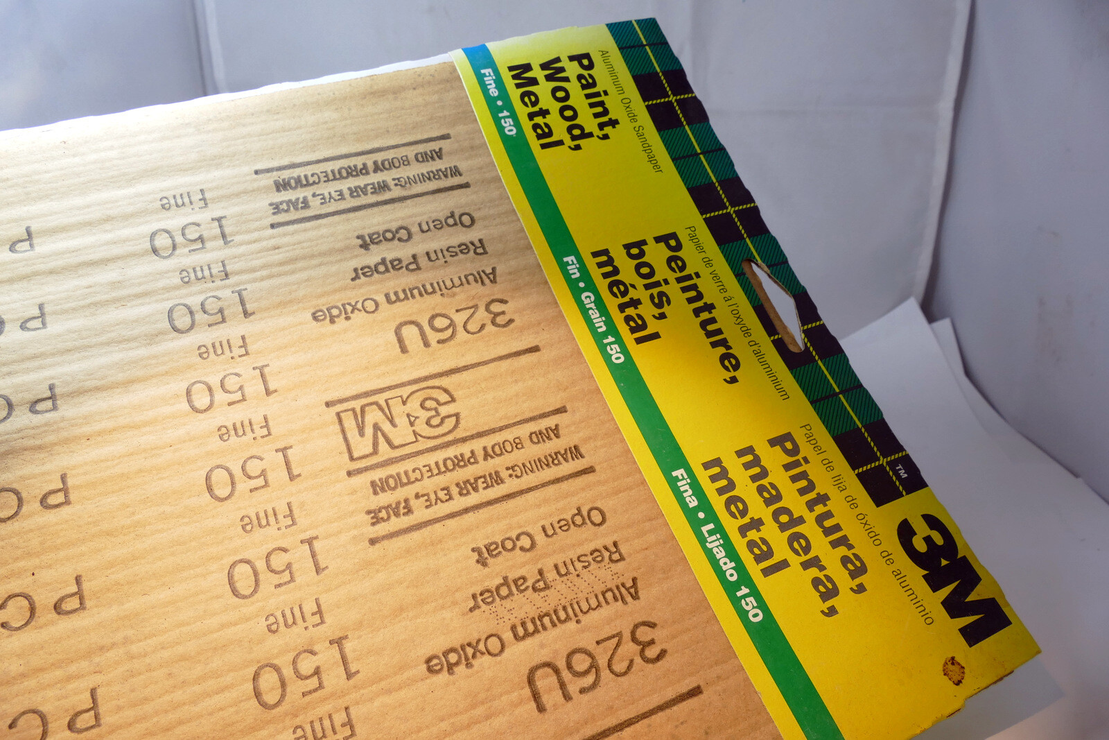 3M 9001NA 9 by 11 9X11″ Inch Aluminum Oxide Sandpaper FINE 150