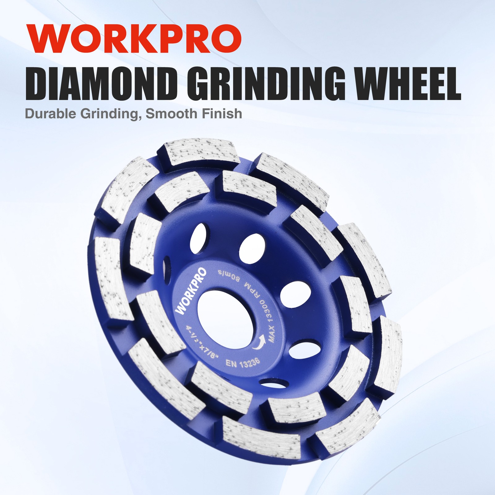 WORKPRO 4.5 Inch Diamond Cup Wheel Concrete Grinding Disc Turbo Grinding Wheel