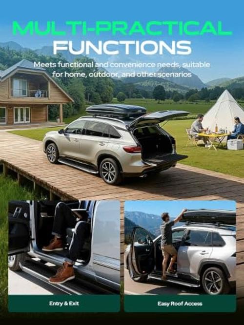 3 Inch Running Boards Side Steps Compatible with 2019-2024 Semi-gloss black