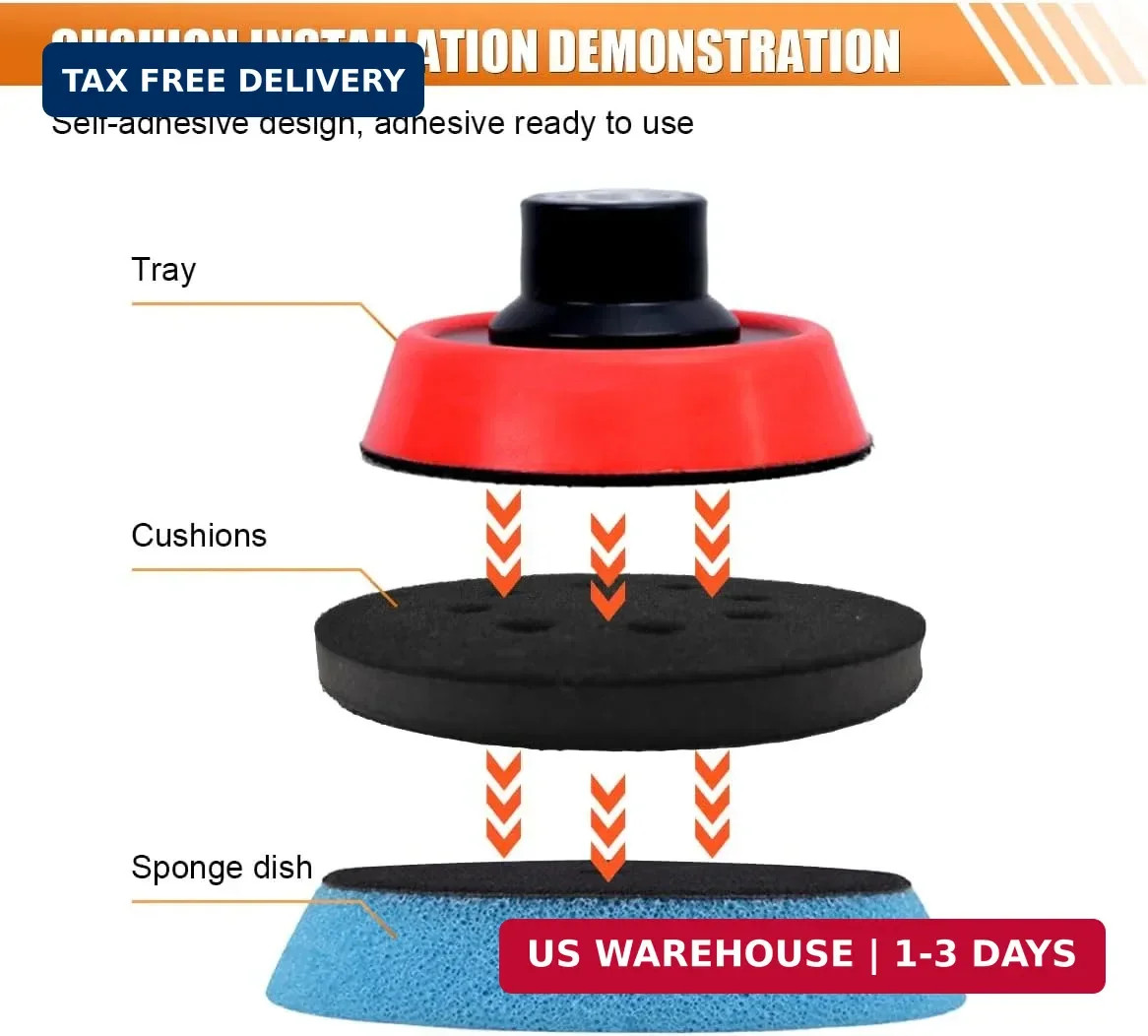 5 Inch 8 Hole Hook and Loop Backing Pad Protector – Multi-Hole Pad Saver for Ran