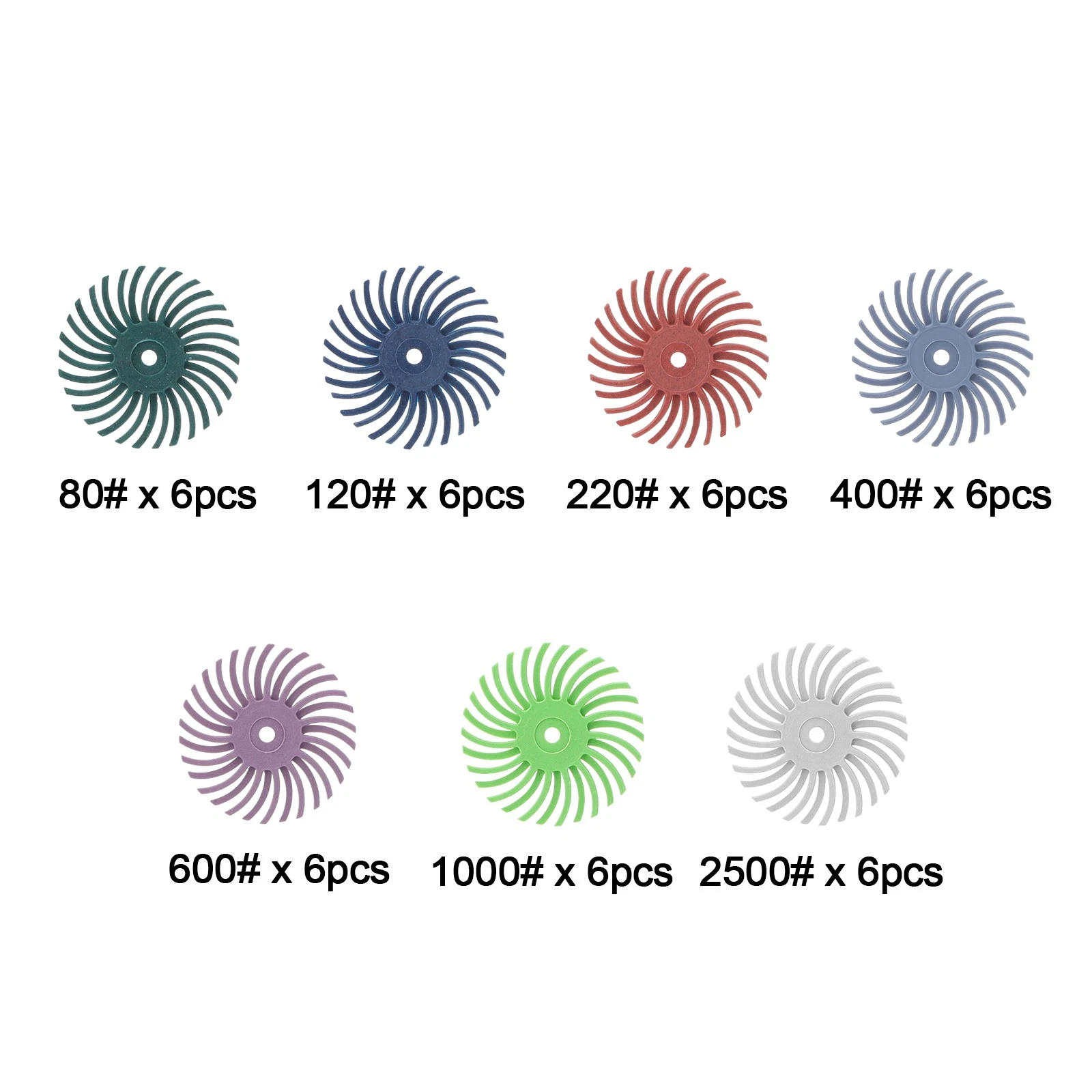 48PCS 80-2500 Grit Diamond Bristle Disc for Dremel Proxxon Polishing Accessories