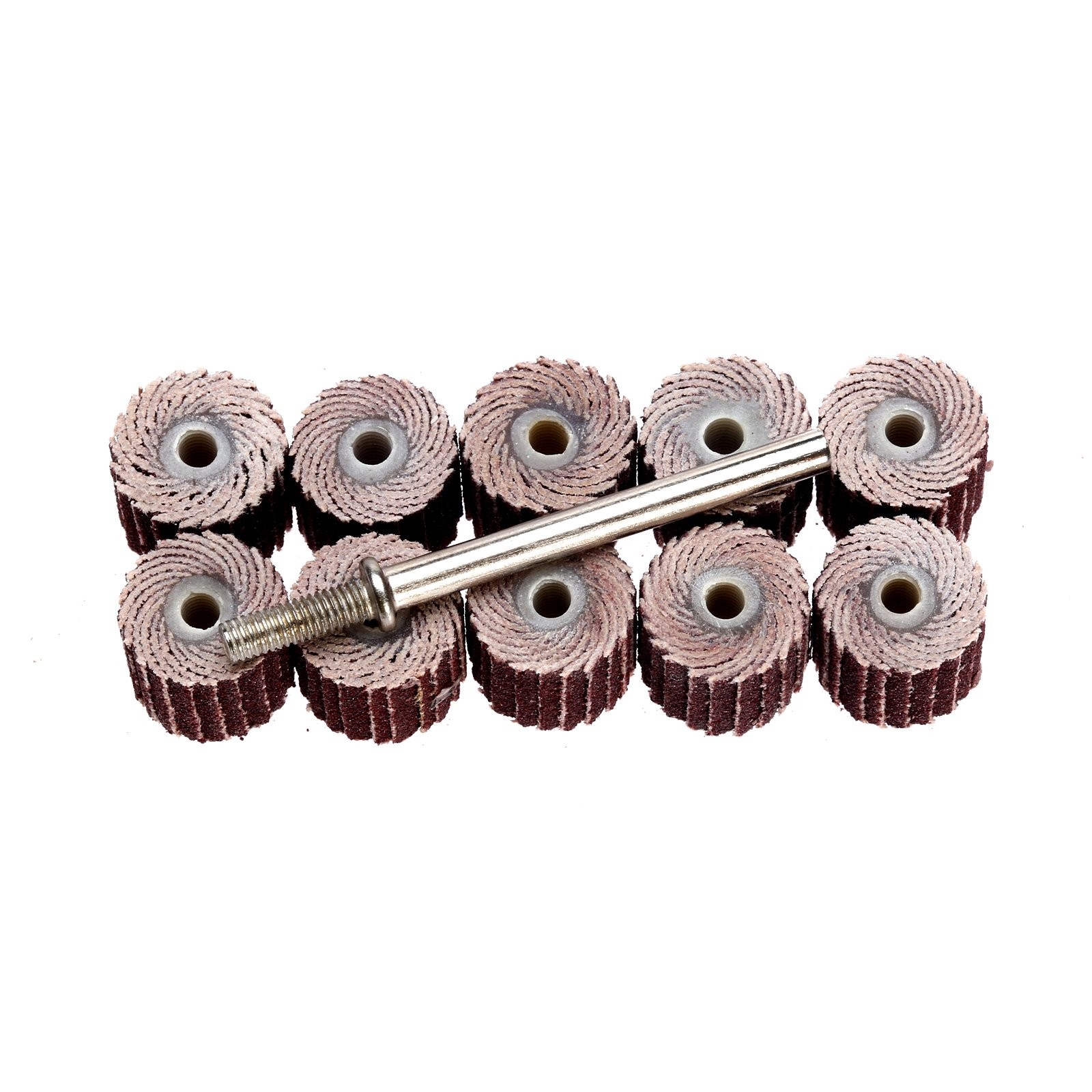 10Pcs Flap Wheel Head Sander Rod 240 Grit Polishing Grinding Power Rotary Tool