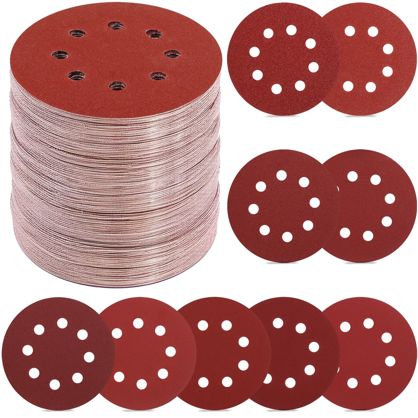 YNZDRWA 70 PCS 5 Inch Sanding Discs, 40 80 120 180 240 320 400 600 5 inches