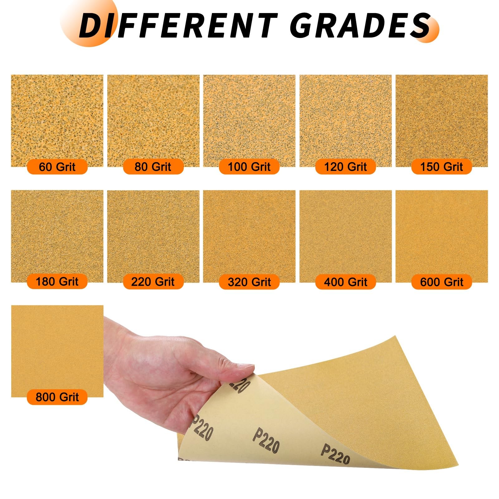 25 PCS 9×11 Inch Gold 150 Grit Sandpaper Alumina Abrasive Sanding Paper Wood