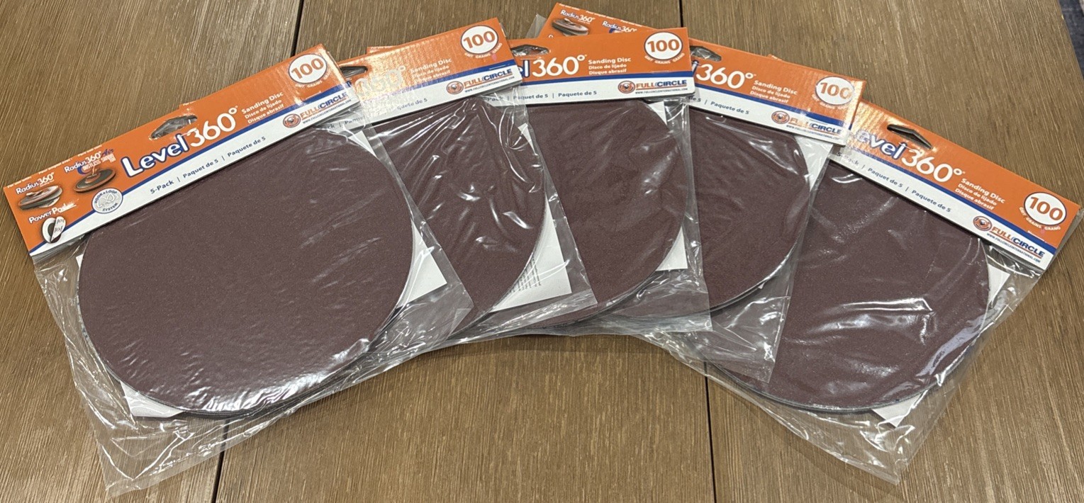 LEVEL 360 Sanding Disc 100 Grit – Case Of 5 X 5 Packs (25 Discs) – Use W/ PC7800