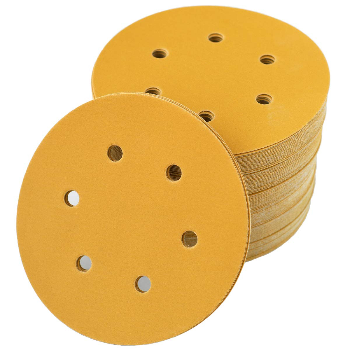 6-Inch 6-Hole Hook and Loop Sanding Discs 400-Grit, Random Orbital Sandpaper