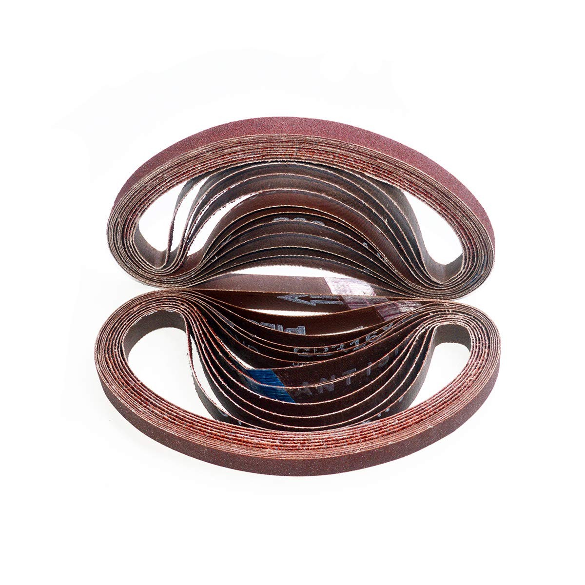 Aiyard 1/2 x 18 Inch Aluminum Oxide Sanding Belts, 4 Each of 1/2×18 inch