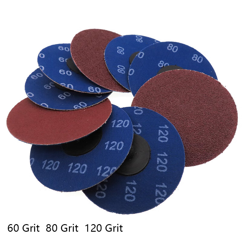 75mm 3″ Type R Sanding Disc Roll Lock Abrasive Grinding Pad Sandpaper 36-120Grit
