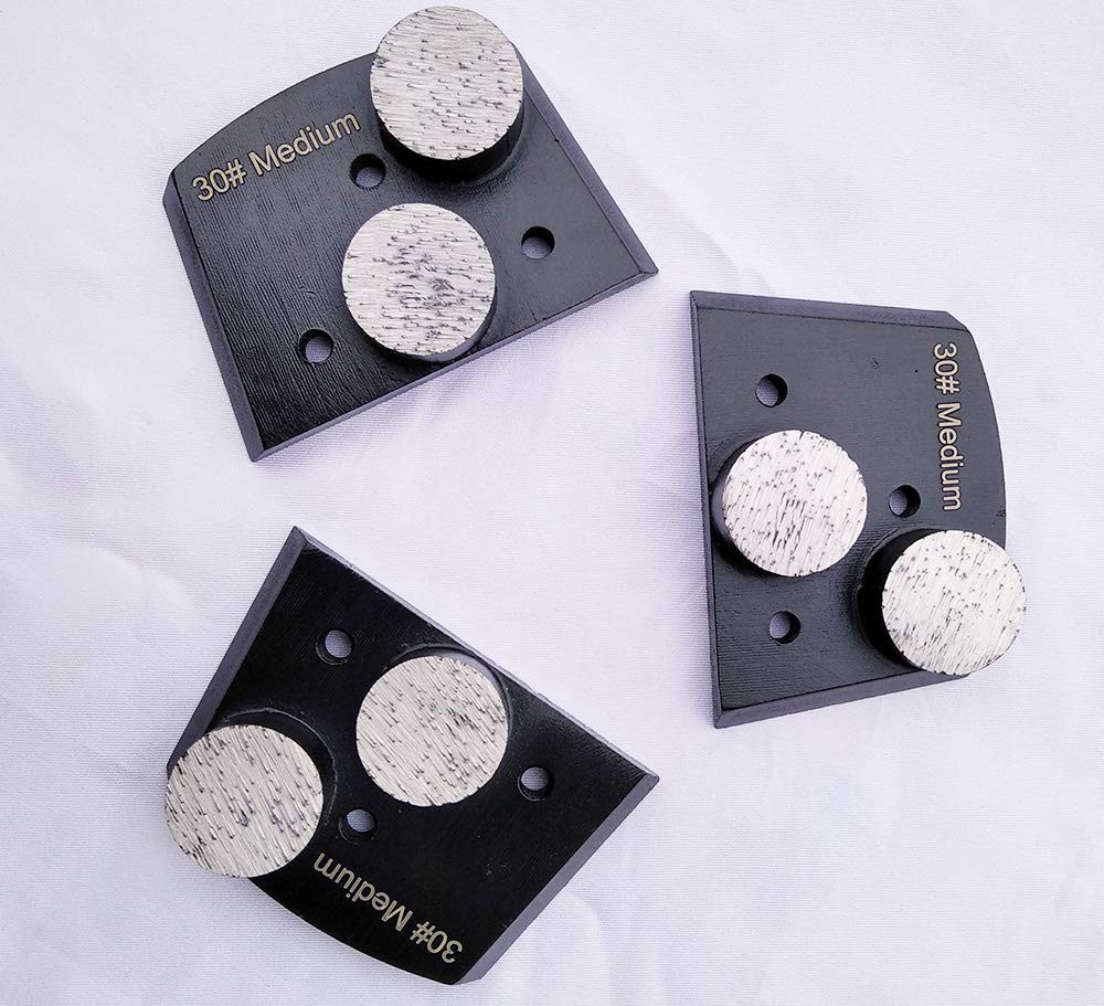 3-Pack Trapazoidal Diamond Grinding Discs for Concrete | Grit 30# Medium Bond