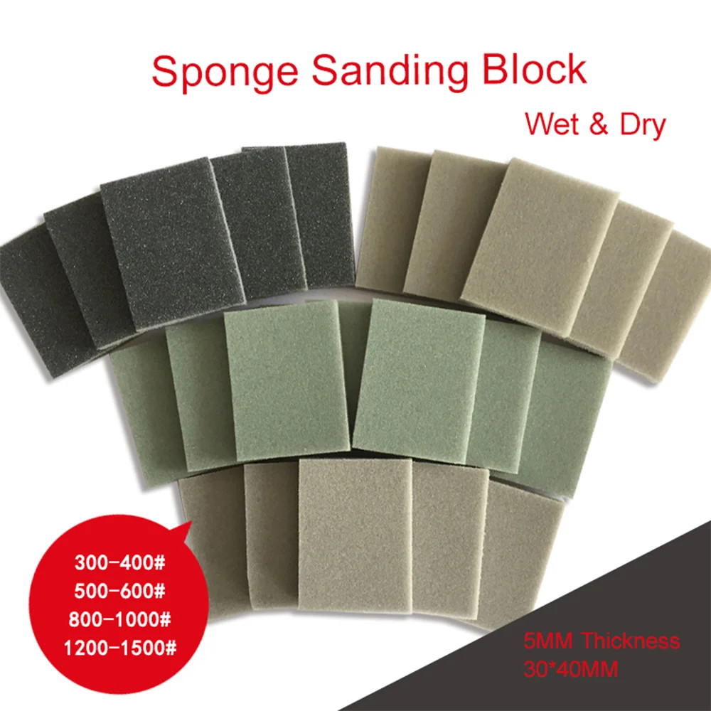 30*40mm Sanding Sponge Sandpaper 10/20 Pcs Assorted 300-1500 Grits Sand Block Pa