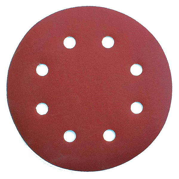 Drywall Sanding Disc, 7 in Dia, 8 Hole, Aluminum Oxide, 80 Grit, Coated Type,