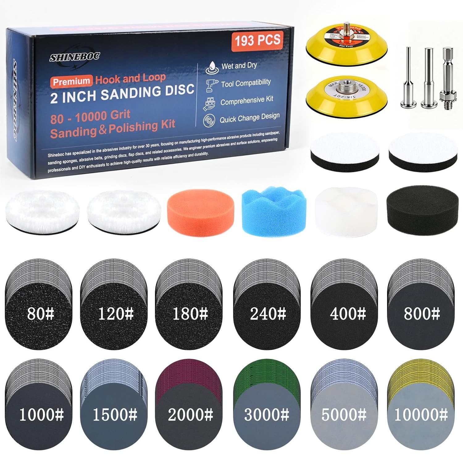 2 Inch Hook and Loop Sanding Discs Set for Polishing & Headlight Restoration – 1