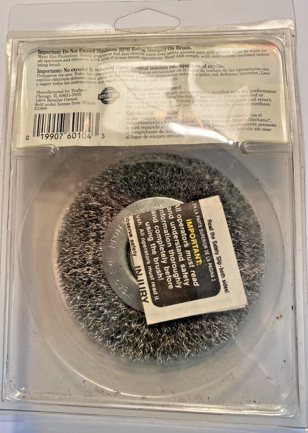 MASTER MECHANIC 4″ FINE CRIMPED WIRE WHEEL BRUSH 842812 NEW
