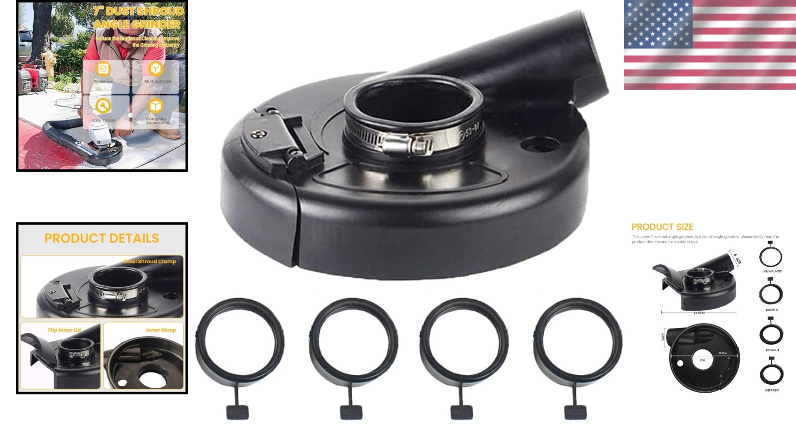 Universal 7-Inch Dust Shroud for Angle Grinders – Effortless Surface Polishing