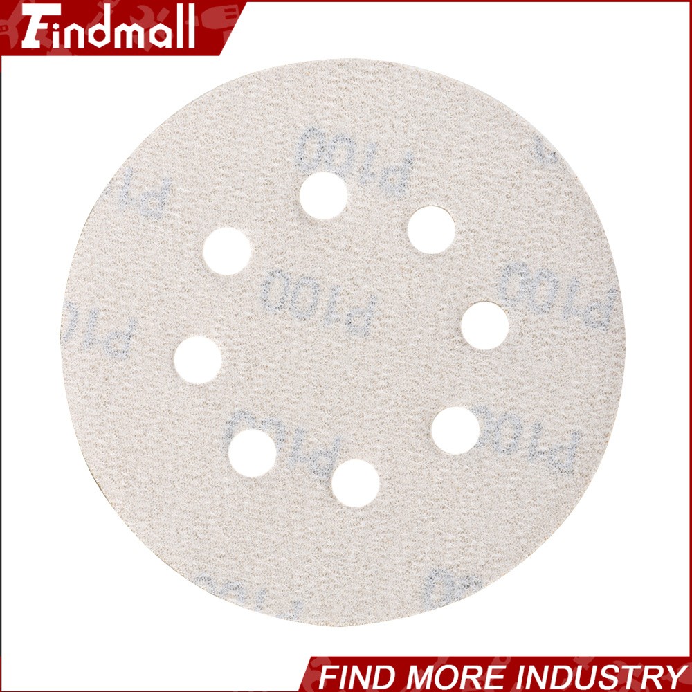 Findmall 100 Pieces 100 Grit 5″ 8-Hole Hook-And-Loop Sanding Disc Sander Paper