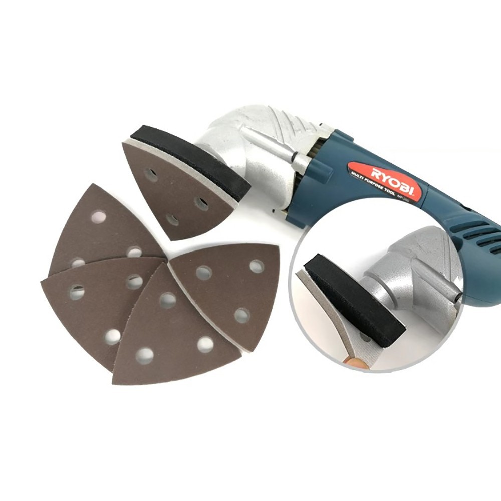80mm 3 Hole Triangle Sponge Red Sandpaper Wet & Dry Sanding Disc 300#-2000# Grit