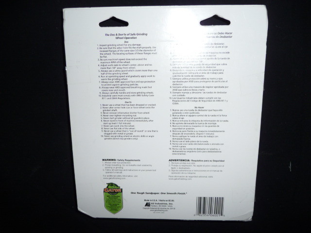 Ali Industries Gator Power 6011 Medium Grinding Wheel 6-Inch 3/4-Inch 1-Inch USA