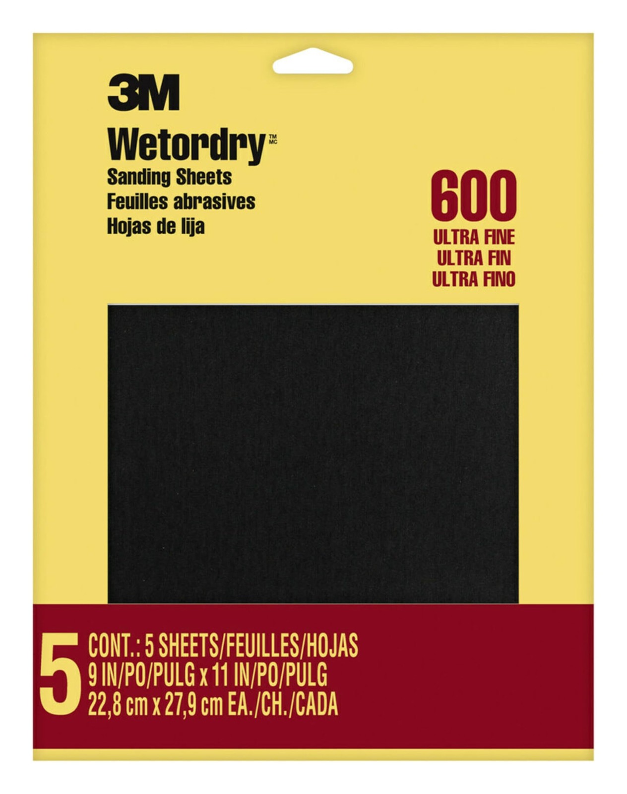 3M Wet or dry Sandpaper, 9 in. x 11 inch, 600 Grit, Ultra Fine, 5 1 Pack