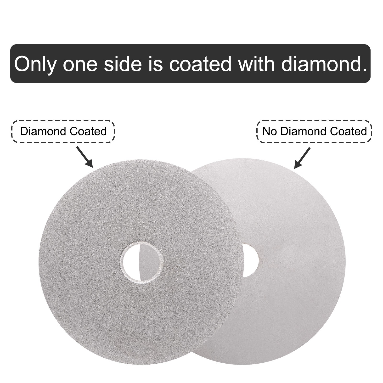 2pcs Diamond Sanding Grinding Discs, 4″ Grit 240 5/8″ Arbor Hole Flat Lap Wheel
