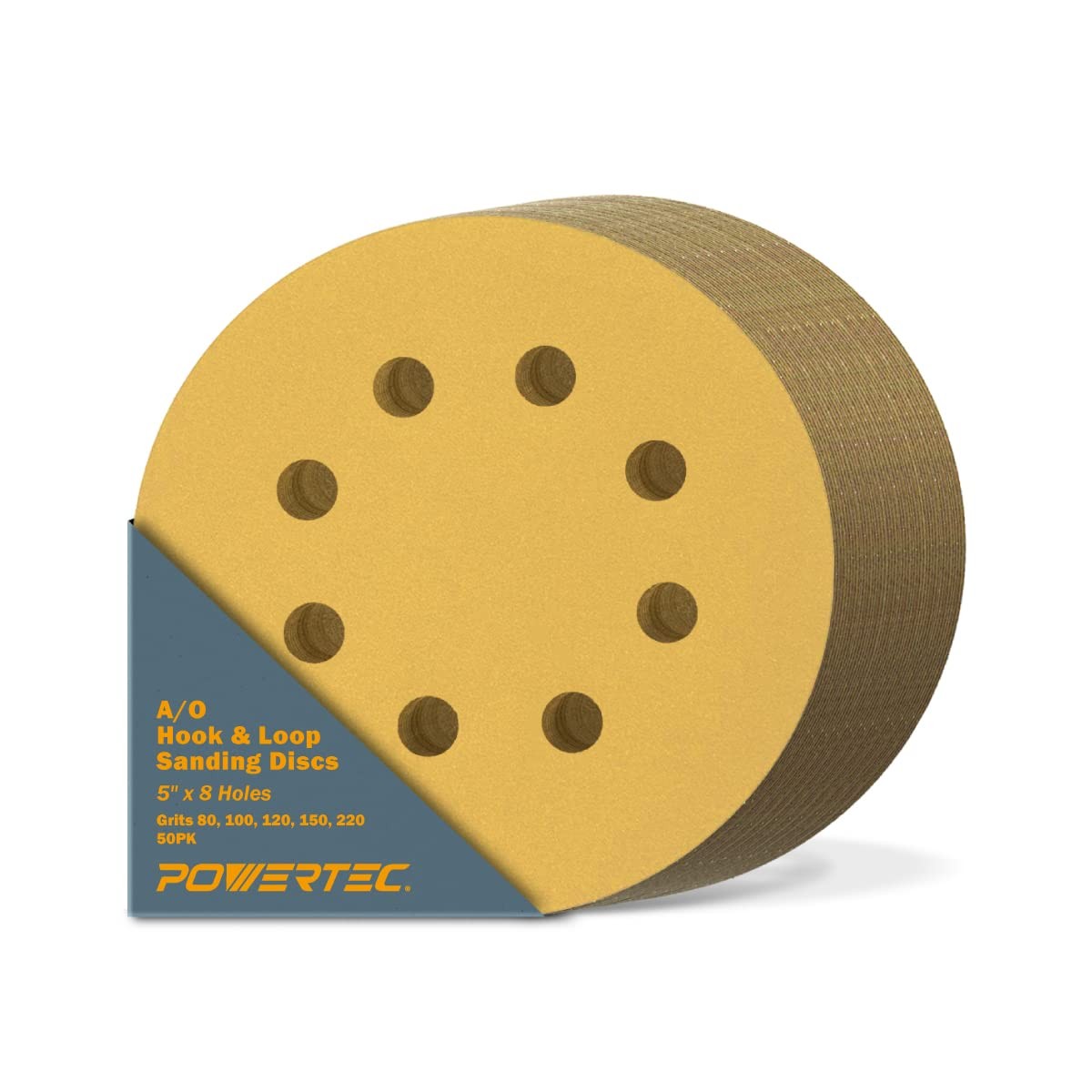5 Inch 8 Hole Sanding Discs – 80/100/120/150/220 Grits Sandpaper (10 Each, 50…