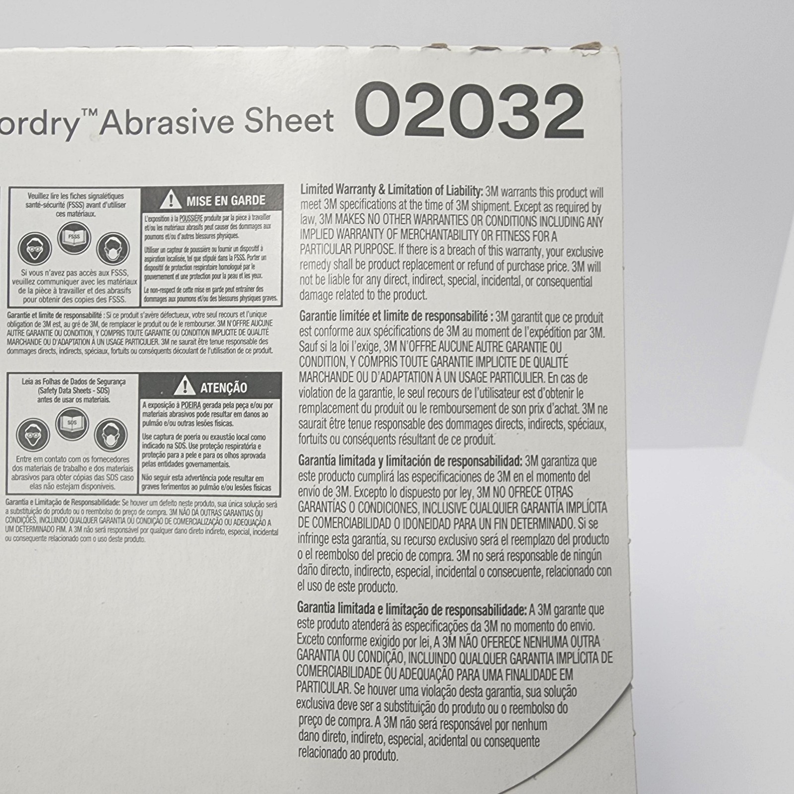 3M 02032 Wetordry Abrasive Sheet 1500 Grit 9 in x 11 in 2032 (50 sheets) #E