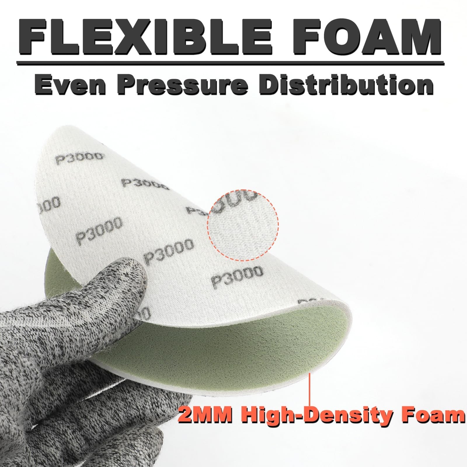 3000 Grit 6 Inch Foam Sanding Discs: 15Pcs Hook & Loop Wet Dry Performance Sa…