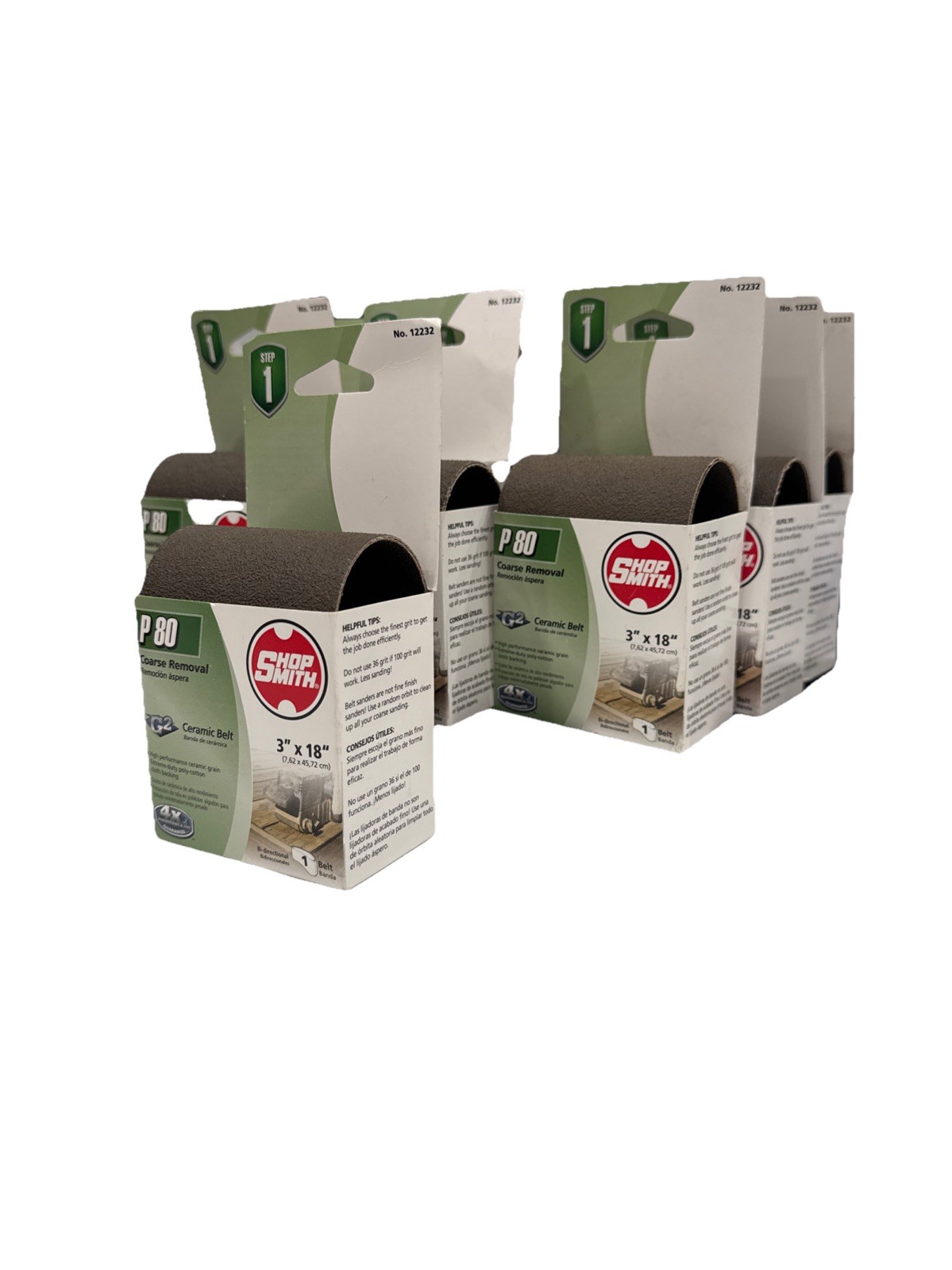 Lot of 10 Shopsmith 18 in. L x 3 in. W Ceramic Sanding Belt 80 Grit Medium 12232