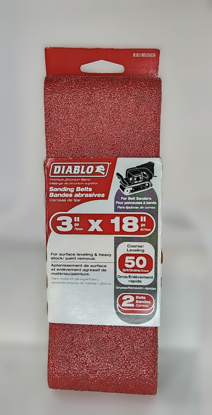 Diablo 2Pk 3″X18″ 50 Grit Sand Belt