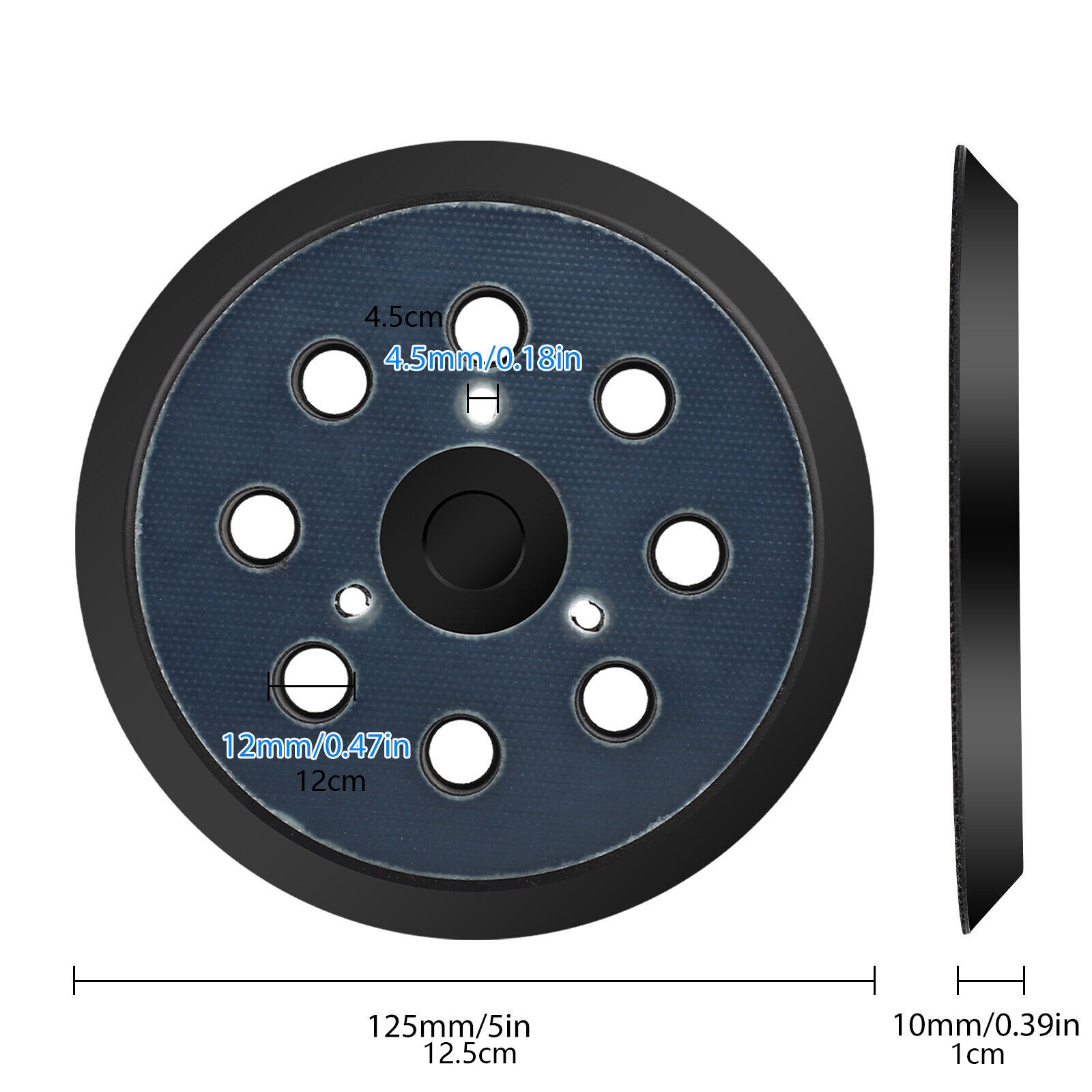 Plastic + Rubber 5-inch 8 holes Sander Pad For Hitachi SV13YA/SV13YB Sanders