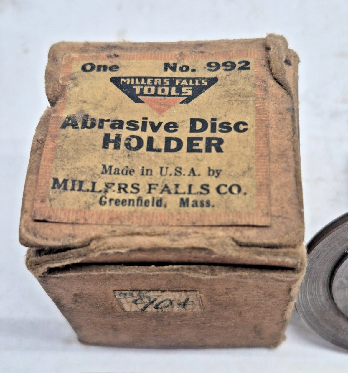 Millers Falls Abrasive Disc Holder , 1/4″ Shank for Drill , Vintage Rare
