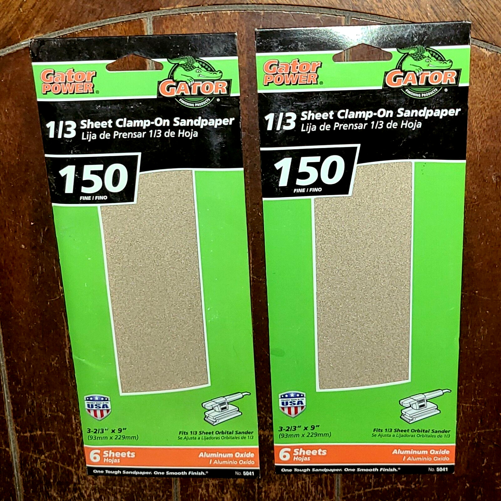 Lot of 2 ~ 6 Pack GATOR POWER 1/3 Sheets Clamp-On Sandpaper *150