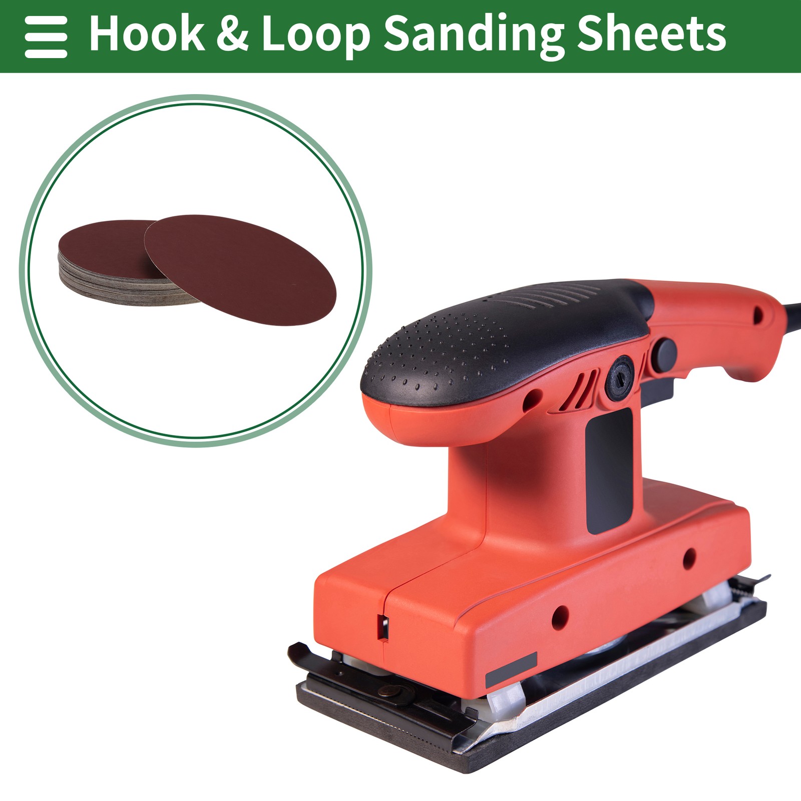 50 Pcs Sandpaper 800 Grit Hook and Loop Sanding Sheets Aluminum Oxide Red