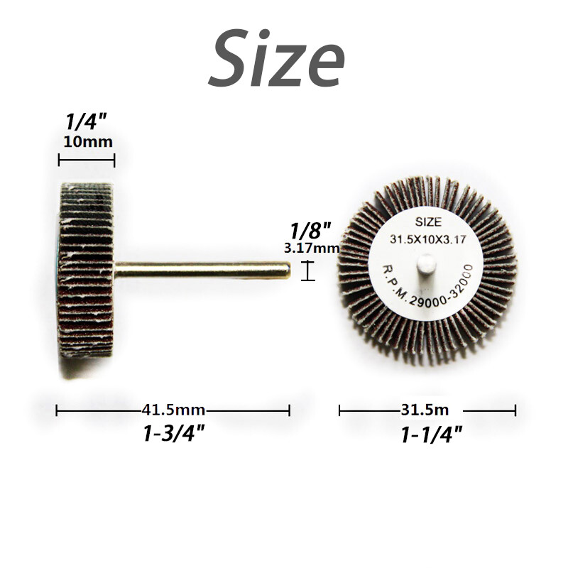 Abrasive Sanding Flap Wheel 1/8” Shank for Dremel tool Grinding and Polishing