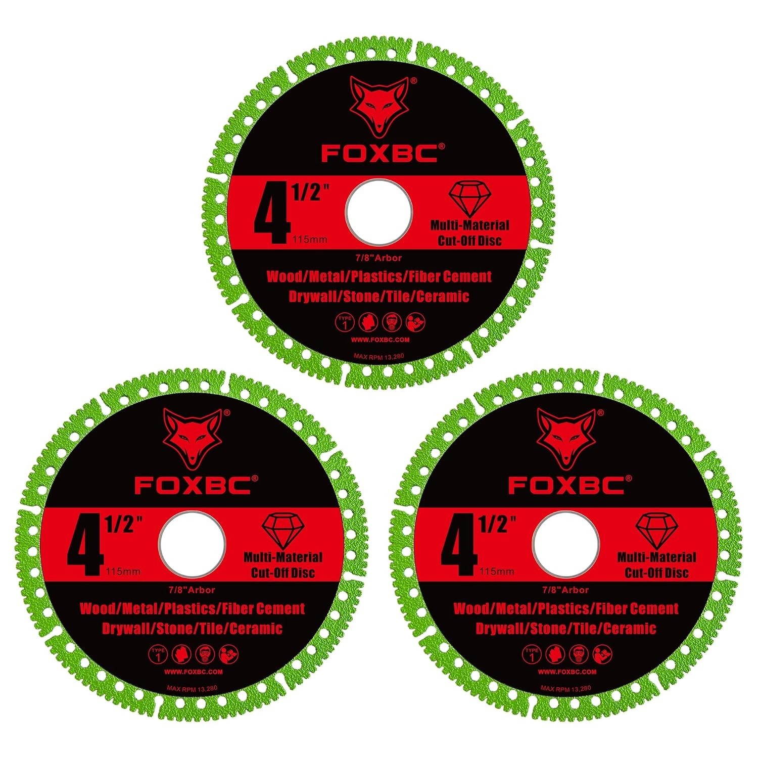 4-1/2 Inch Indestructible Multi-Material Cut Off Disc for Angle Grinders, 7/8…