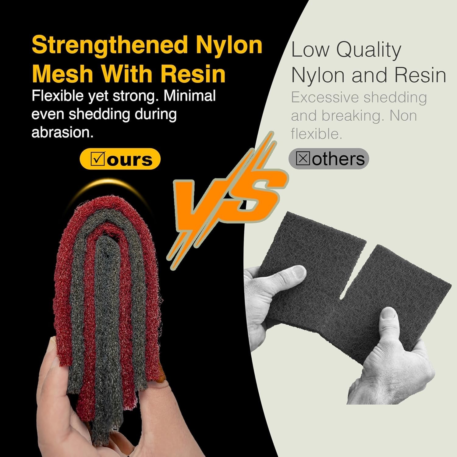 Sanding Pad Non-Woven Red P320 Aluminum Oxide 6×9 Inch Auto Body Woodworking