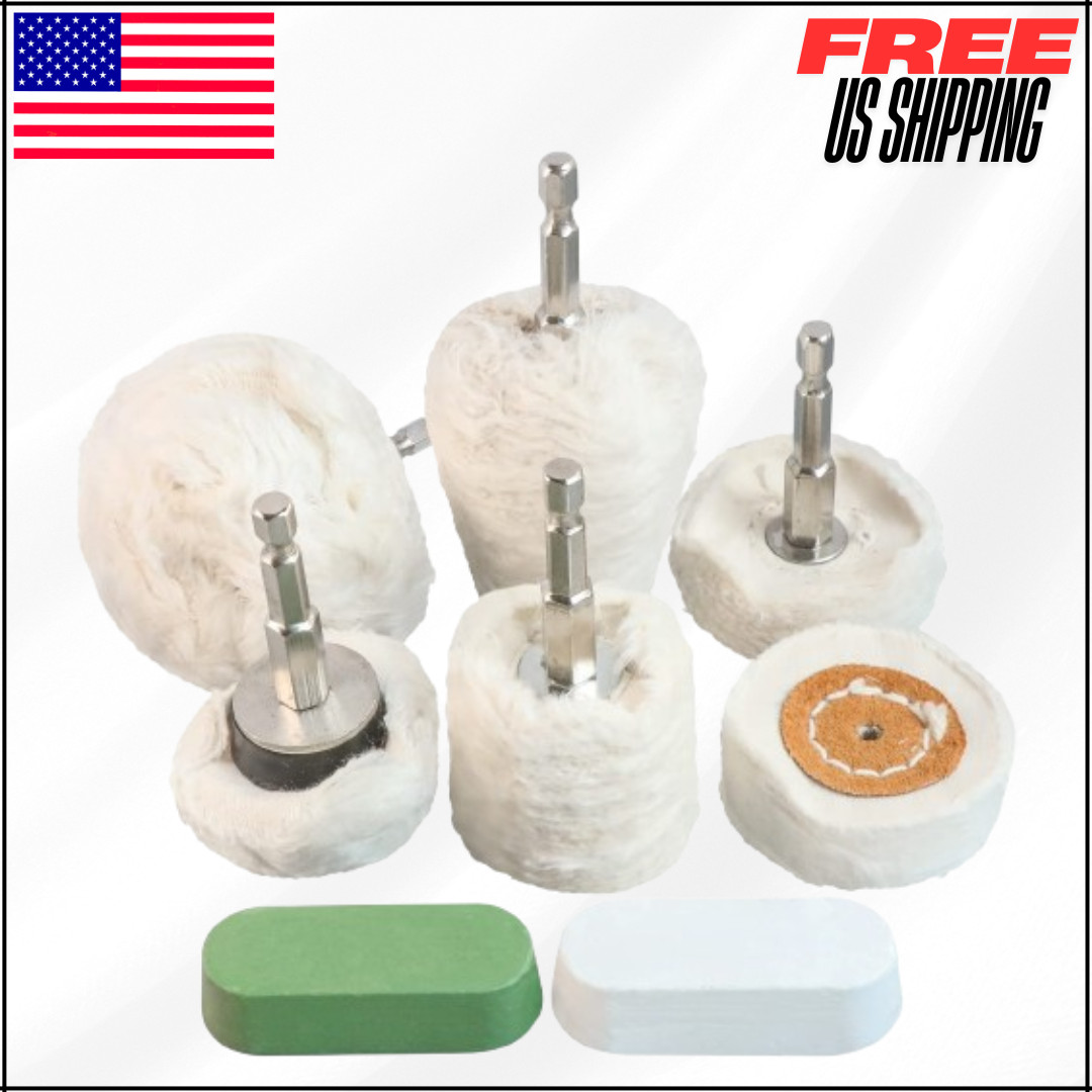 Polishing Wheel for Drill Buffing with 1/4″ Hex Shafts for Power Grinders 8pcs