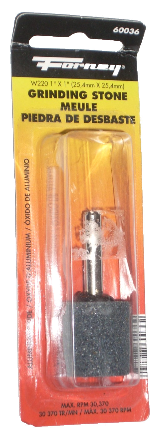 Forney 1 x 1 x 1/4 Cylindrical Mounted Grinding Stone for Drill – 60036