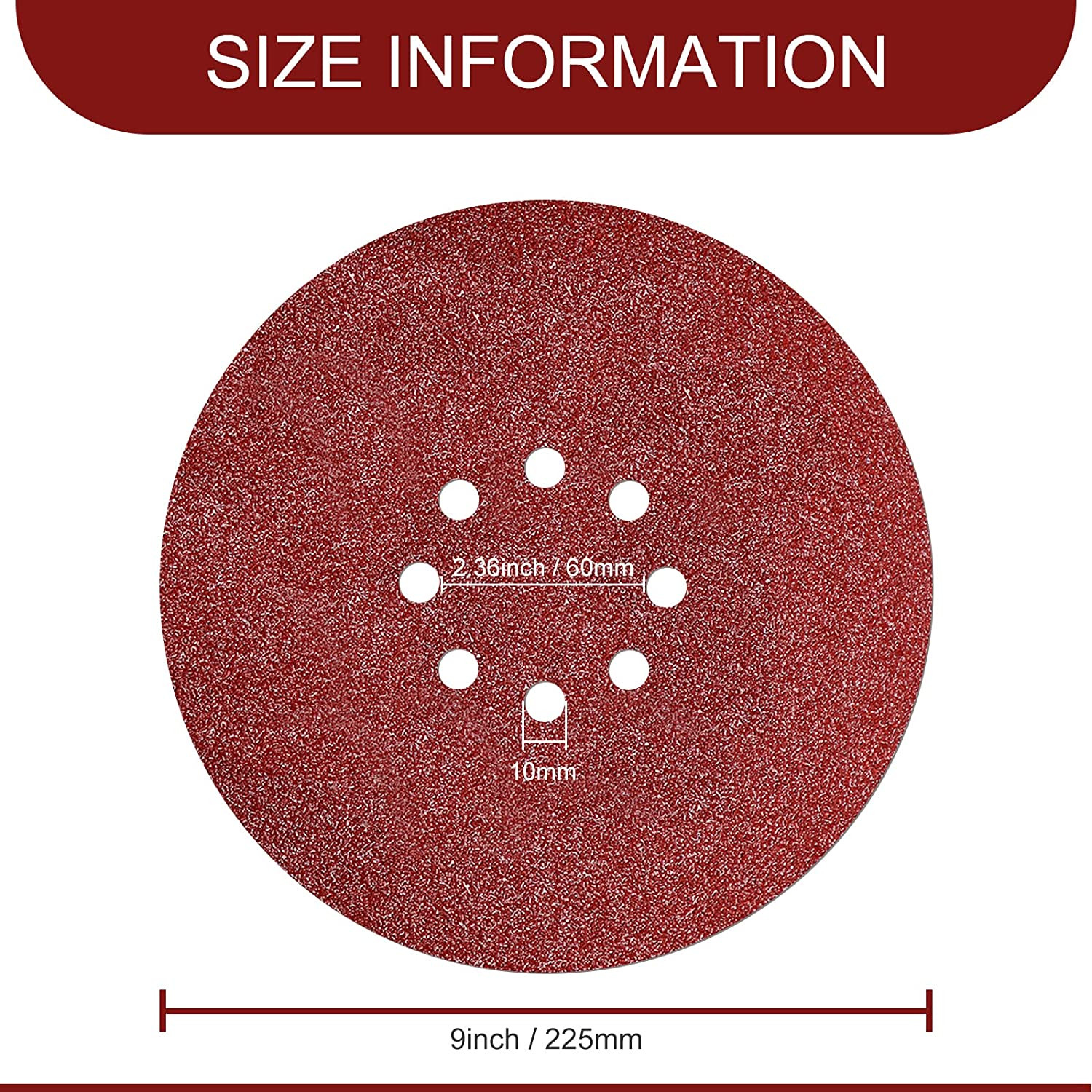 9 Inch Sanding Discs 40 Grit 8 Holes Hook and Loop Sandpaper for Drywall Sander