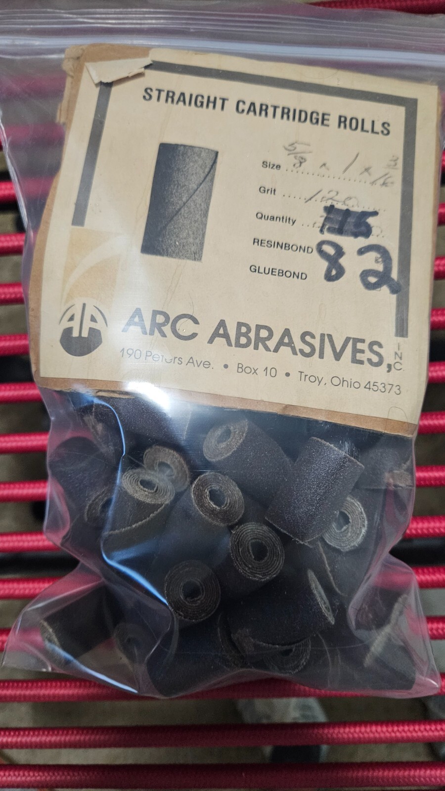 82 ARC Abrasives 70010, 5/8″x 1 x 3/16″, Straight Cartridge Rolls 120X