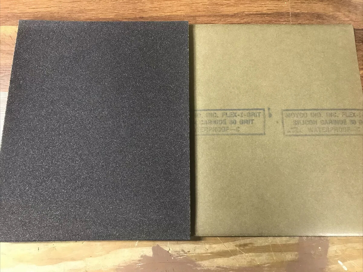 12 Sheets Of Mayco Silicon Carbide Sandpaper, 80 Grit, 9×11 Inches